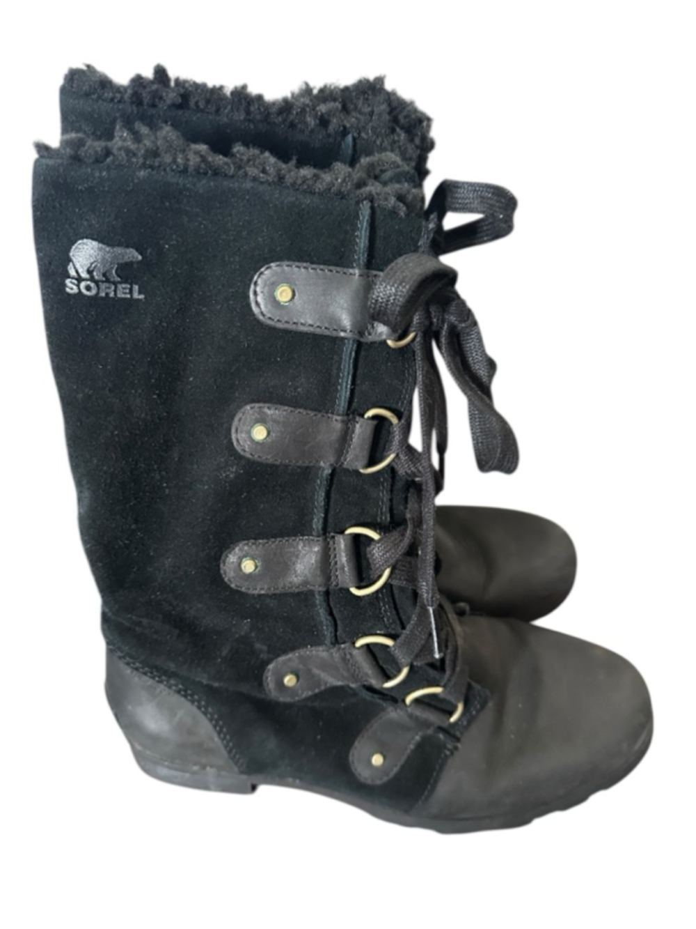 Sorel Emelie Boots fleece lined boots winter boots Tie up warm sz 8.5 - Picture 7 of 12